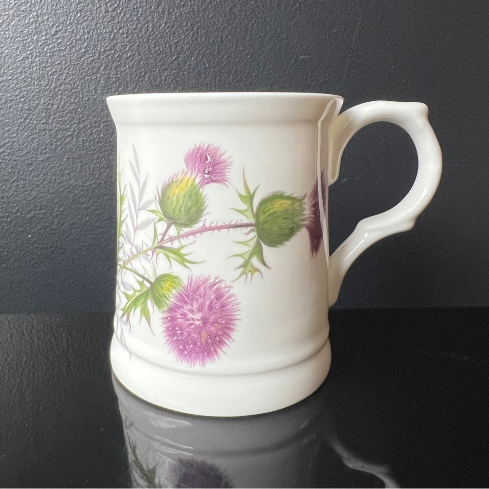 Bone China Thistle Mug Coffee Cup Teacup 8 oz Luckenbooth Scotland Scottish